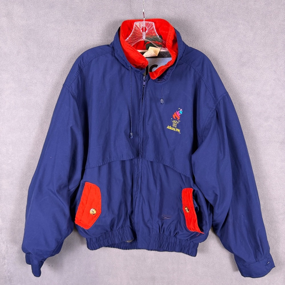 Speedo 1996 Atlanta Olympic 100th Games Jacket XL Sz Medium Blue‎